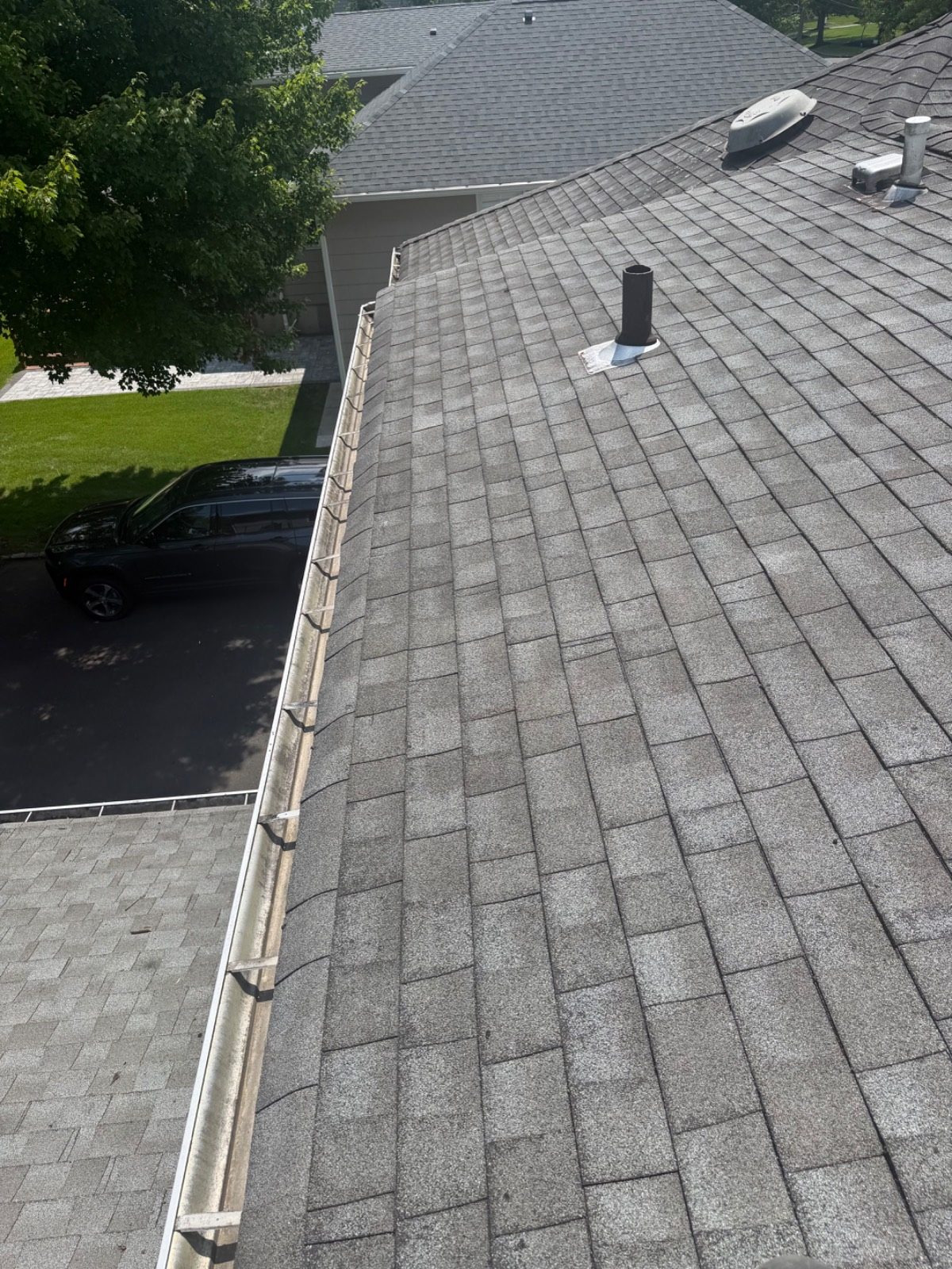 Clean, clear gutter after NJ Roofing service