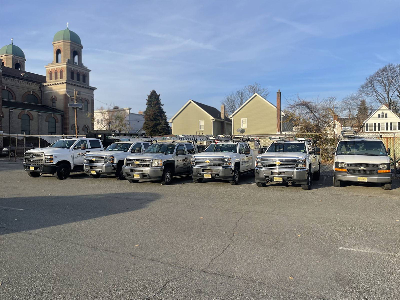 NJ Roofing emergency response trucks