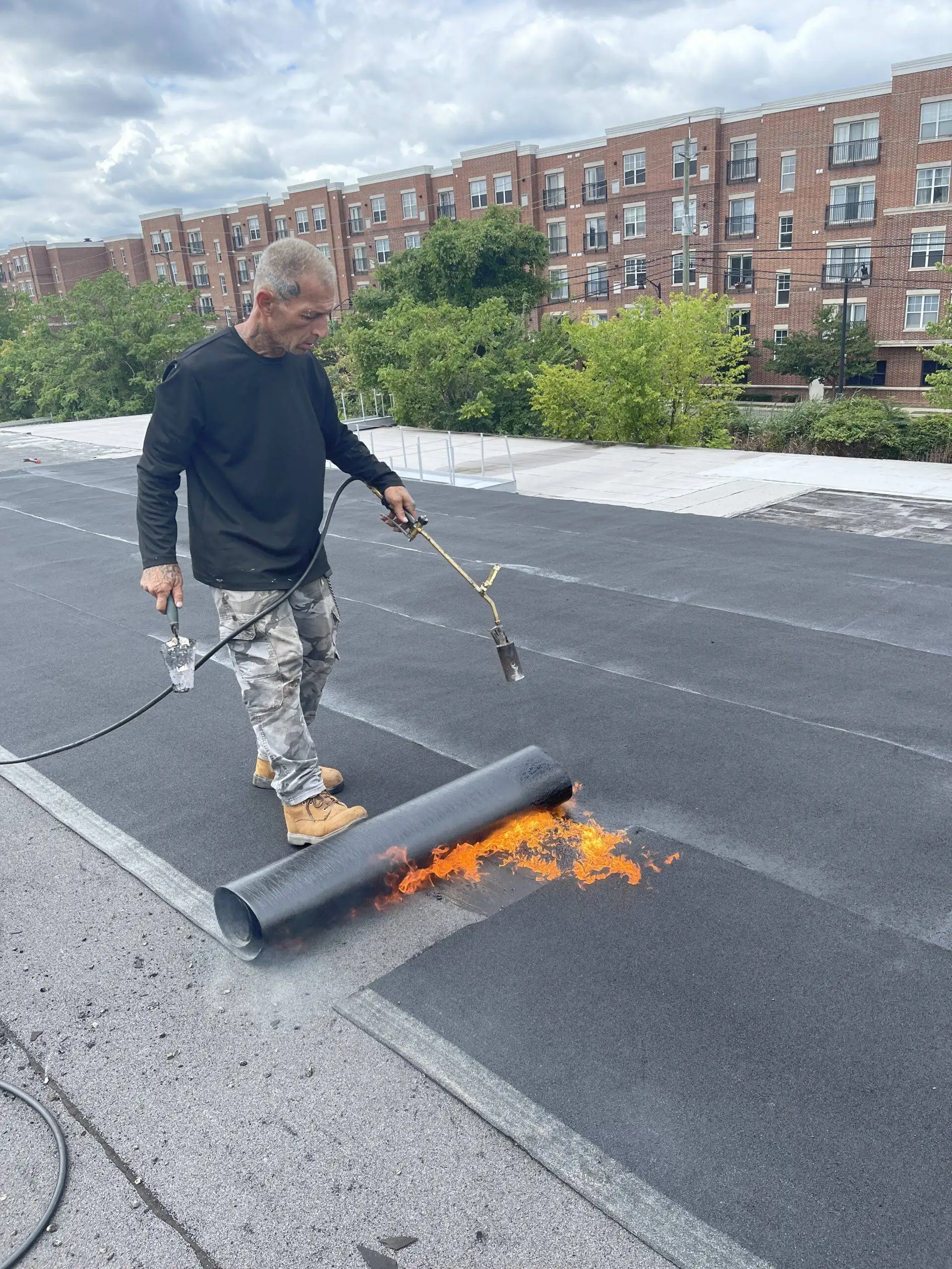 Modified bitumen flat roof installation New Jersey